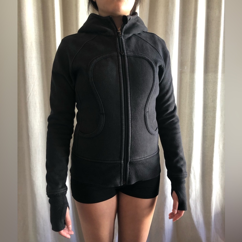 Vintage Lululemon Black Scuba Hoodie Jacket with Thumb Holes